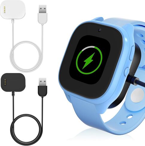 2 Pack Compatible with Gizmo Watch 3 2 1 Charger | 3.3ft Replacement Magnetic Charger Accessories for Verizon Gizmo Watch, Black White (Not Compatible with Gizmo 3 Adventure) in Saudi Arabia