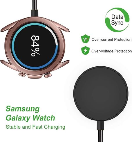 Compatible with Samsung Galaxy Watch 6/6 Classic/ 5/5 Pro/4/4 Classic/3/Active 2/Active,1-Pack Replacement USB Wireless Charging Cable Dock Stand for Galaxy Watch Accessories in Saudi Arabia