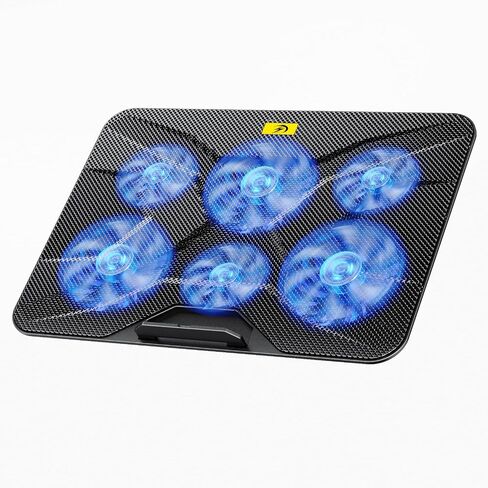 Laptop Cooling Pad for 12-17.3 Inch Laptops, Slim Stand with 6 Quiet Fans | 7 Adjustable Heights, 2 USB Ports, Portable Cooling Mat for Office & Home in Saudi Arabia