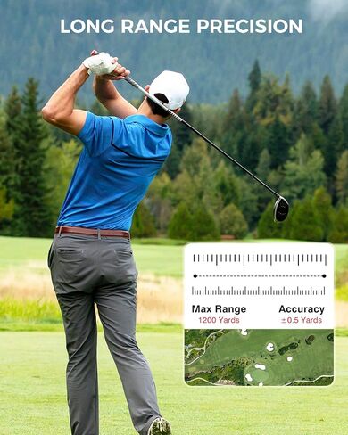 Golf Rangefinder with Slope - 1200 Yards Laser Range Finder with Flag Pole Locking Vibration, 7X Magnification rangefinder with Magnet Stripe in Kuwait