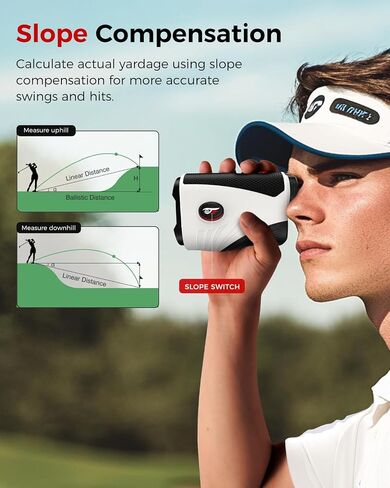 Golf Rangefinder with Slope - 1200 Yards Laser Range Finder with Flag Pole Locking Vibration, 7X Magnification rangefinder with Magnet Stripe in Kuwait