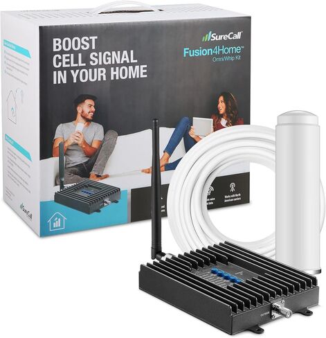 SureCall Fusion4Home Cell Phone Signal Booster up to 2000 sq ft, Boosts 5G/4G LTE, Omni Outdoor Antenna, Home & Office Multi-User All Carrier, Verizon AT&T Sprint T-Mobile, FCC Approved, USA Company in Saudi Arabia