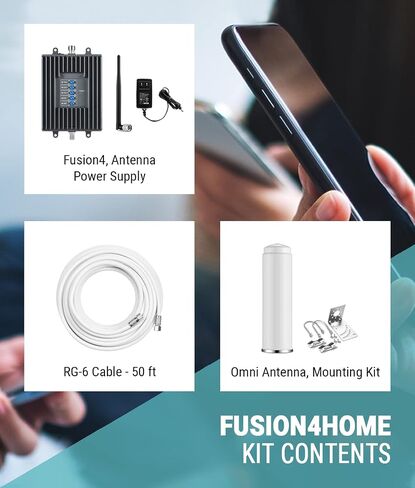 SureCall Fusion4Home Cell Phone Signal Booster up to 2000 sq ft, Boosts 5G/4G LTE, Omni Outdoor Antenna, Home & Office Multi-User All Carrier, Verizon AT&T Sprint T-Mobile, FCC Approved, USA Company in Saudi Arabia