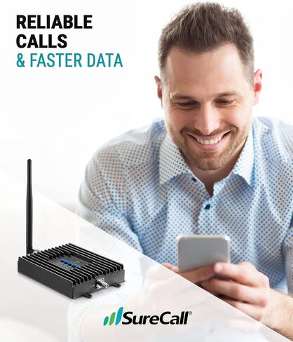 SureCall Fusion4Home Cell Phone Signal Booster up to 2000 sq ft, Boosts 5G/4G LTE, Omni Outdoor Antenna, Home & Office Multi-User All Carrier, Verizon AT&T Sprint T-Mobile, FCC Approved, USA Company in Saudi Arabia