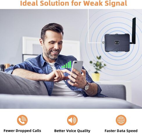 Cell Phone Booster for Home & Multi-Room,Up to 7,000 sq ft,Cell Phone Signal Booster for Band 5/12/13/17,Boost 5G 4G Data for All U.S. Carriers FCC Approved Cell Signal Booster in Saudi Arabia