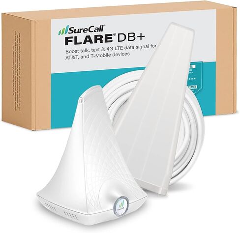 SureCall FlareDB+ Cell Phone Signal Booster for Home & Office; boosts up to 3500 sq ft on 5G/4G LTE, Multi-User, Verizon and AT&T, FCC Approved, USA Company in Saudi Arabia