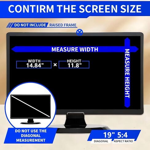 19 Inch 5:4 Computer Privacy Screen Filter for Monitor - Privacy Shield and Anti-Glare Protector (14 13/16" x 11 7/8") in Saudi Arabia