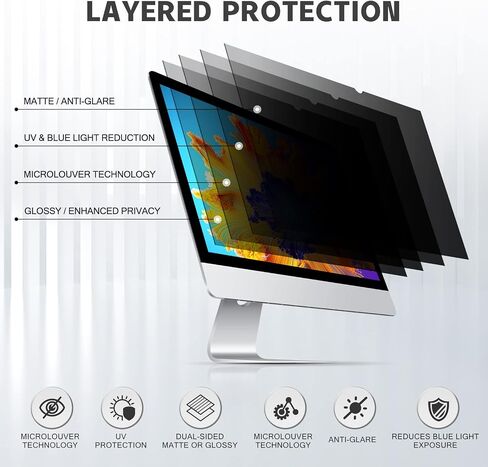 19 Inch 5:4 Computer Privacy Screen Filter for Monitor - Privacy Shield and Anti-Glare Protector (14 13/16" x 11 7/8") in Saudi Arabia