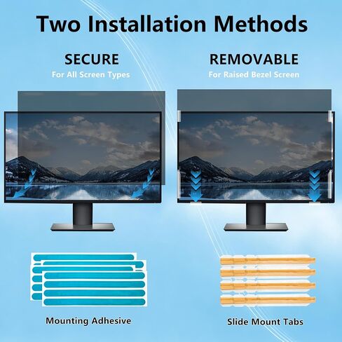 [2 Pack] 19 Inch Computer Monitor Privacy Screen, Anti Glare Filter | 19 Inch 16:10 Privacy Screen Protector With Anti-Glare Filter, Blue Light Filtering For Computer Monitors. in Saudi Arabia