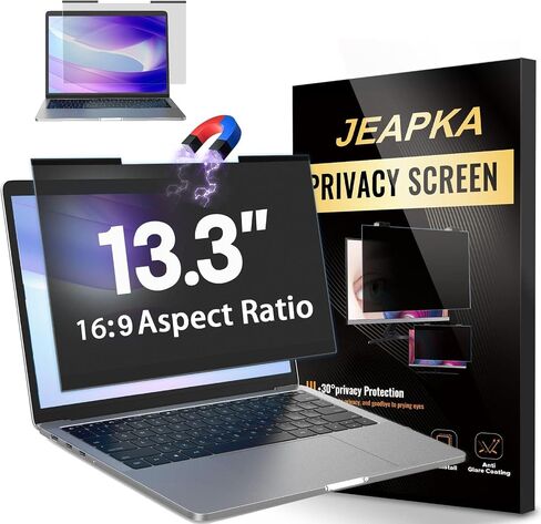 Magnetic Laptop Privacy Screen Filter 13.3 inch for 16:9 Widescreen Computer Monitor, Removable Anti Blue Light Privacy Shield, Anti-Glare Protector in Saudi Arabia
