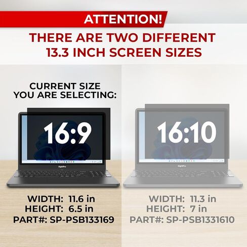 SightPro 13.3 Inch 16:9 Laptop Privacy Screen Filter - Computer Monitor Privacy Shield and Protector - High Clarity in Saudi Arabia