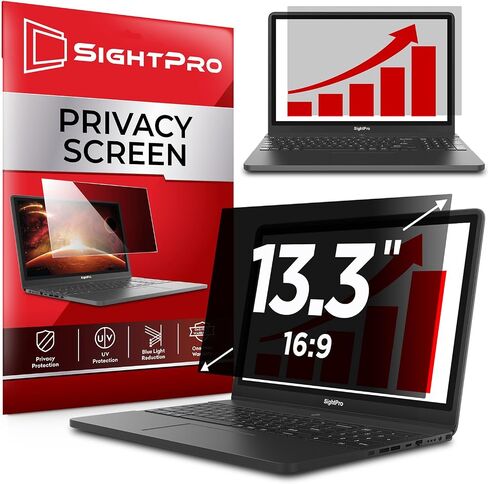 SightPro 13.3 Inch 16:9 Laptop Privacy Screen Filter - Computer Monitor Privacy Shield and Protector - High Clarity in Saudi Arabia