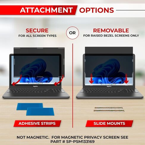 SightPro 13.3 Inch 16:9 Laptop Privacy Screen Filter - Computer Monitor Privacy Shield and Protector - High Clarity in Saudi Arabia