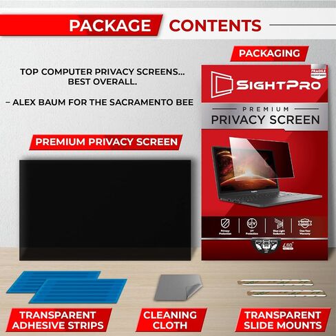 SightPro 13.3 Inch 16:9 Laptop Privacy Screen Filter - Computer Monitor Privacy Shield and Protector - High Clarity in Saudi Arabia