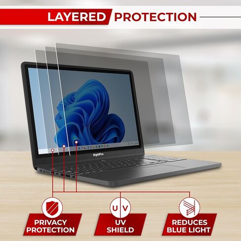 SightPro 13.3 Inch 16:9 Laptop Privacy Screen Filter - Computer Monitor Privacy Shield and Protector - High Clarity in Saudi Arabia