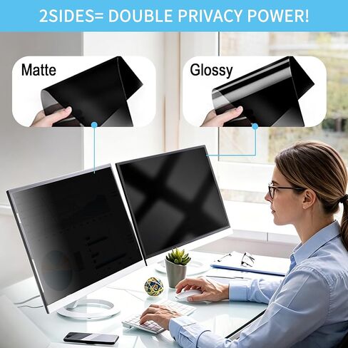 [2 Pack] 21.5 Inch Computer Monitor Privacy Screen, Anti Glare Filter | 21.5 Inch 16:9 Privacy Screen Protector With Anti-Glare Filter, Blue Light Filtering For Computer Monitors. in Saudi Arabia