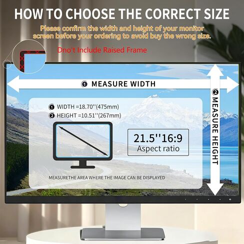 [2 Pack] 21.5 Inch Computer Monitor Privacy Screen, Anti Glare Filter | 21.5 Inch 16:9 Privacy Screen Protector With Anti-Glare Filter, Blue Light Filtering For Computer Monitors. in Saudi Arabia