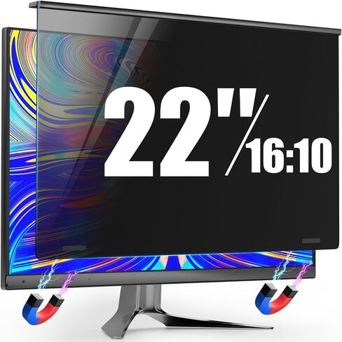 Magnetic 22 Inch Privacy Screen for Frameless Computer Monitor 16:10 Aspect Ratio,Hanging Blue Light Screen Protector Eye Protection Anti-Spy Shield, 22in Removable Privacy Filter in Saudi Arabia