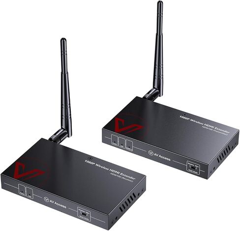 AV Access Wireless HDMI Extender 656ft, 1080P HDMI Transmitter & Receiver | No Cable Setup, IR Remote, HDMI Loop-Out, Optional Wired Mode 120m Cat6 for Home & Office in Saudi Arabia