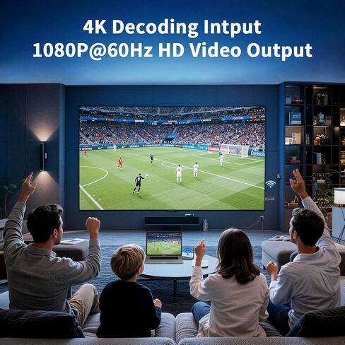 Wireless HDMI Transmitter and 2 Receivers, 100M/328FT with LED Display, 4K Input 1080P Output, 5G+2.4G Plug & Play HDMI Wireless Extender for Laptop PC Camera to Multiple TVs Monitor Projector in Saudi Arabia