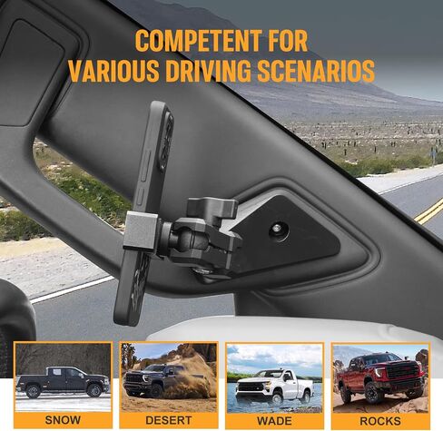 FUNY Dashboard Left Side Phone Holder Mount Compatible with 2023 2024 2025 2026 Chevy Silverado & Gmc Sierra 1500, Anti-Shake Stabilizer Custom Adjustable Cell Phone Holder, Aluminum Alloy in Kuwait
