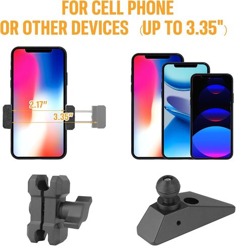 FUNY Dashboard Left Side Phone Holder Mount Compatible with 2023 2024 2025 2026 Chevy Silverado & Gmc Sierra 1500, Anti-Shake Stabilizer Custom Adjustable Cell Phone Holder, Aluminum Alloy in Kuwait