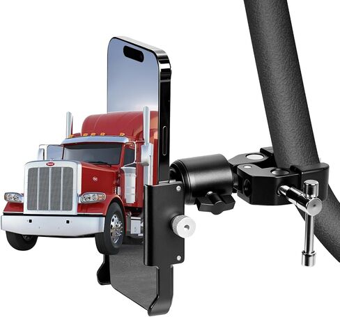Car/Truck Phone Stand [Shockproof Metal Bracket] Universal Phone Holder, Suitable for Your Car, Truck, Pickup, Van, Excavator, Baby Stroller, Bicycle, Wheelchair in Kuwait