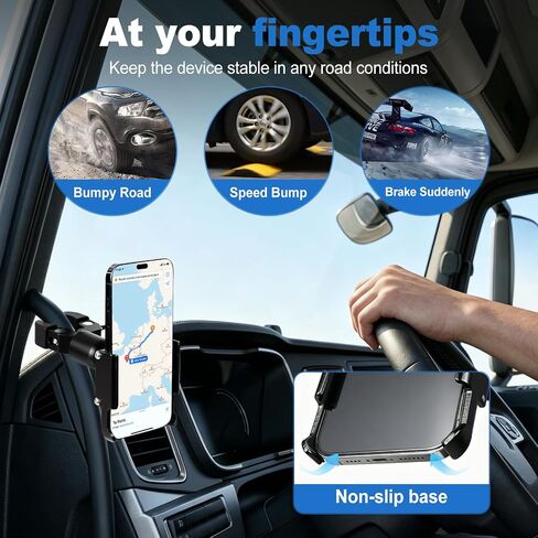Car/Truck Phone Stand [Shockproof Metal Bracket] Universal Phone Holder, Suitable for Your Car, Truck, Pickup, Van, Excavator, Baby Stroller, Bicycle, Wheelchair in Kuwait