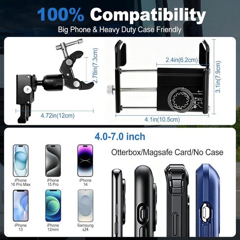 Car/Truck Phone Stand [Shockproof Metal Bracket] Universal Phone Holder, Suitable for Your Car, Truck, Pickup, Van, Excavator, Baby Stroller, Bicycle, Wheelchair in Kuwait