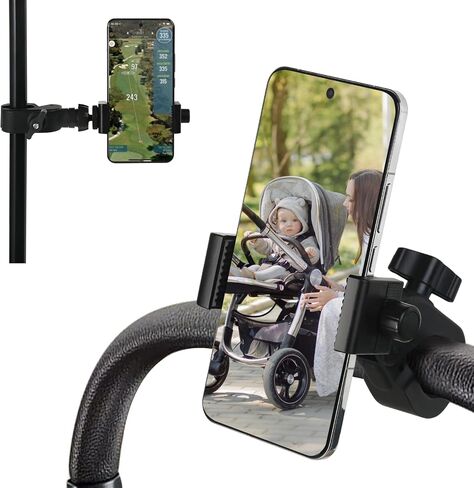 ONEDONE Stroller Phone Holder Mount for Baby Universal Phone Holder for Stroller Golf Cart Bike Shopping Cart Stroller Phone Mount Horizontal & Vertical Uses Cell Phone Clamp in Kuwait