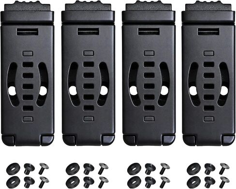 4-Pack Knife Belt Clip Holster Tactical Belt Buckle Kydex Belt Clip Universal Utility EDC Clip Camping Mag Pouches Sheath Tool with Hardware, Knife Clip Black in Kuwait
