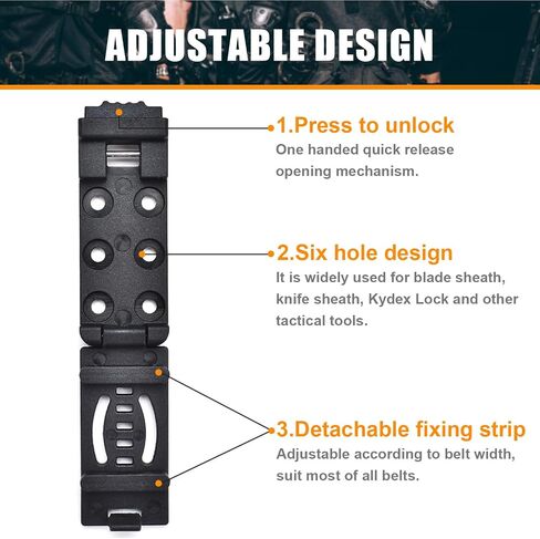 4-Pack Knife Belt Clip Holster Tactical Belt Buckle Kydex Belt Clip Universal Utility EDC Clip Camping Mag Pouches Sheath Tool with Hardware, Knife Clip Black in Kuwait