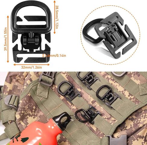 Molle Backpack Attachments Kit of 28 Accessories, D-Ring Grimloc Locking Gear Clip Web Dominator Elastic Strings Strap in Saudi Arabia