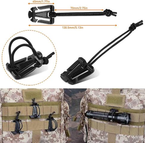 Molle Backpack Attachments Kit of 28 Accessories, D-Ring Grimloc Locking Gear Clip Web Dominator Elastic Strings Strap in Saudi Arabia