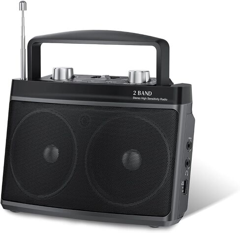 Portable AM FM Radio with Best Reception, Transistor Radio with Bluetooth Plug in Wall or Battery Powered,Headphone Jack, Aux in for Home,Gift,Seniors in Saudi Arabia