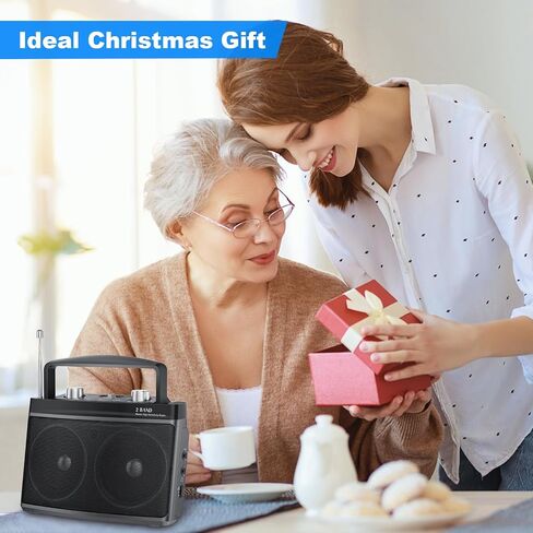 Portable AM FM Radio with Best Reception, Transistor Radio with Bluetooth Plug in Wall or Battery Powered,Headphone Jack, Aux in for Home,Gift,Seniors in Saudi Arabia