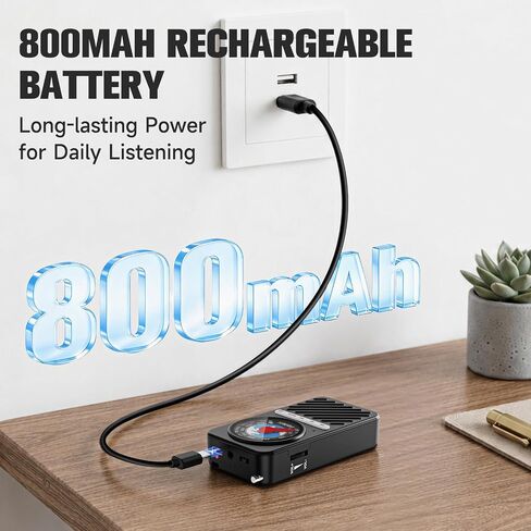 PRUNUS J162 Pocket Radio AM FM with Bluetooth Earphone Output | Headphone Stereo Playback, Micro SD Playback, Back Clip, Rechargeable, Mini Radio, Bluetooth Speaker in Saudi Arabia