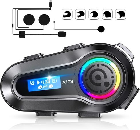 2 Riders Intercom Headphone Motorcycle Helmet Speakers with Noise Cancellation&Music Sharing Motorcycle Bluetooth Headset for Motorcycling Riding Skiing Climbing in Saudi Arabia