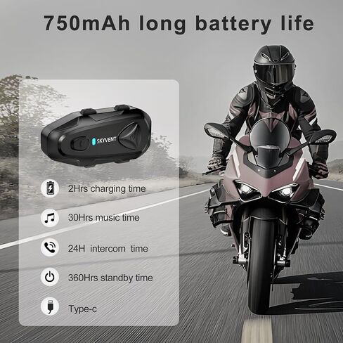 Q4 Motorcycle Bluetooth Communication System Headset Intercom, 4 Riders 1500m Music Sharing, FM, Noise Cancellation, IP65 Waterproof, Dual Pack (Q4) in Kuwait