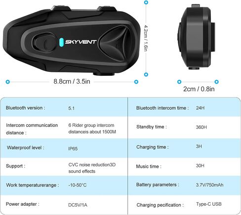 Q4 Motorcycle Bluetooth Communication System Headset Intercom, 4 Riders 1500m Music Sharing, FM, Noise Cancellation, IP65 Waterproof, Dual Pack (Q4) in Kuwait