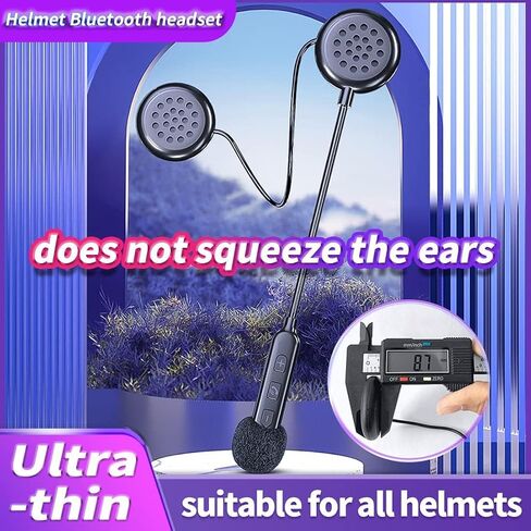 BT40 Motorcycle Helmet Bluetooth Headset, Black, Wireless, Bluetooth 5.0, IP67 Waterproof, 90H Playtime, Modern Style, Adult Unisex, Compatible with Smartphones, MP3, GPS in Saudi Arabia