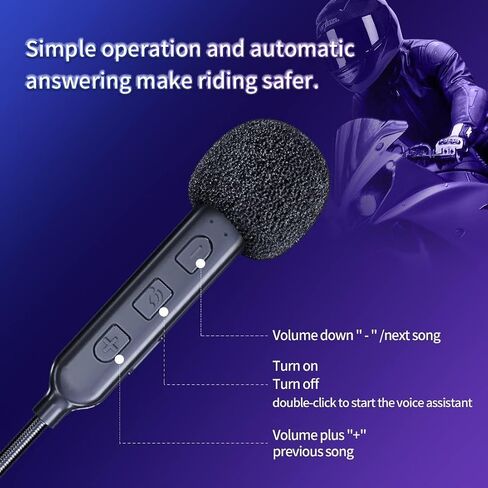 BT40 Motorcycle Helmet Bluetooth Headset, Black, Wireless, Bluetooth 5.0, IP67 Waterproof, 90H Playtime, Modern Style, Adult Unisex, Compatible with Smartphones, MP3, GPS in Saudi Arabia