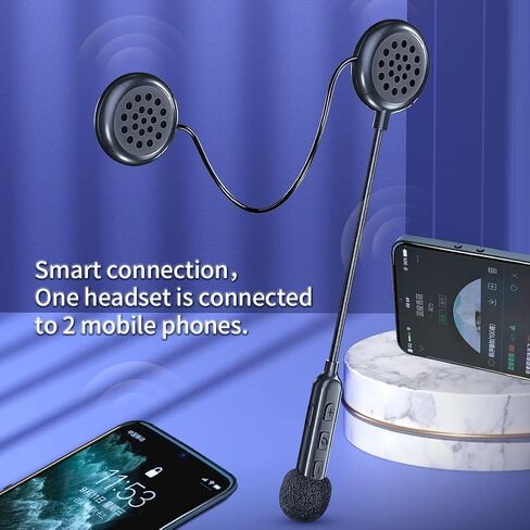 BT40 Motorcycle Helmet Bluetooth Headset, Black, Wireless, Bluetooth 5.0, IP67 Waterproof, 90H Playtime, Modern Style, Adult Unisex, Compatible with Smartphones, MP3, GPS in Saudi Arabia