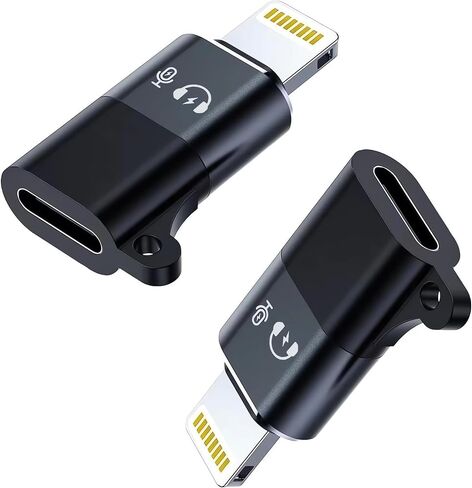 Lightning Male to USB C Female Headphones Adapter,2Pack [Apple MFi Certified] USB Type C Aux Audio Adapter Connector Dongle for iPhone 14/13/12/11/8/7/Plus/Pro Max/6/5 iPad Sound Recordi No Calling | [Apple MFi Certified] Audio Adapter Connector Dongle fo in Saudi Arabia