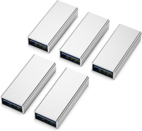 Fidioto 4kinds of USB 3.0 adapters kit, USB 3.0 Male to Male and Female to Male and Female to Female, high Speed Convert Extension Coupler Connector converte,Sliver in Saudi Arabia