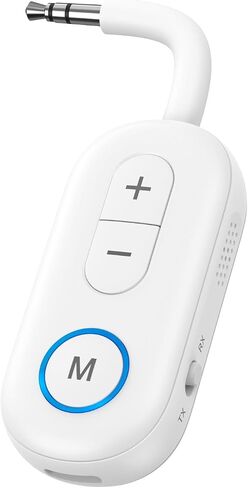 Bluetooth 5.3 Transmitter and Receiver, 2-in-1 3.5mm Aux Audio Adapter for Car TV Home Stereo, Wireless Bluetooth Adapter for Headphones, Airplane Travel Use, Plug and Play (White) in Saudi Arabia