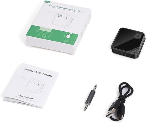 Upgrade Bluetooth 5.4 Car Adapter with 16-Hour Battery, 2-in-1 Hi-Fi Stereo Wireless Transmitter/Receiver for Car, Home Stereo, Headphones, Hands-Free Calling in Saudi Arabia