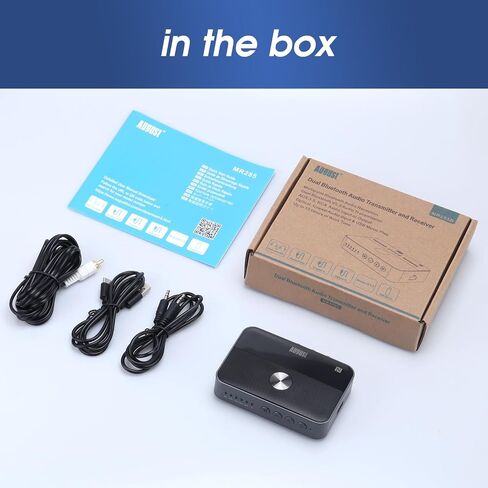 August MR285 Bluetooth Transmitter Receiver NFC AUX Optical TV Adapter | Bluetooth 5.3, RCA, Coaxial & USB, Rechargeable Battery, Dual Audio, Wired Bypass in Saudi Arabia