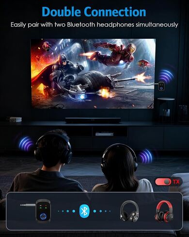 Bluetooth 5.4 Transmitter Receiver, 2-in-1 Car AUX Adapter | Wireless Bluetooth Adapter for Car with Hands-Free Calls, 3.5mm AUX Audio Adapter for TV/Car/Airplane /Home Stereo in Saudi Arabia