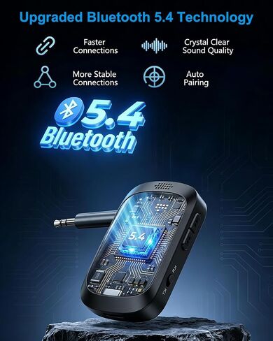 Bluetooth 5.4 Transmitter Receiver, 2-in-1 Car AUX Adapter | Wireless Bluetooth Adapter for Car with Hands-Free Calls, 3.5mm AUX Audio Adapter for TV/Car/Airplane /Home Stereo in Saudi Arabia